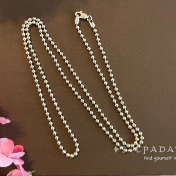 Silpada Sterling Silver 30” Ball Bead Dog Tag 3mm Chain Necklace N0197 - Picture 4 of 12